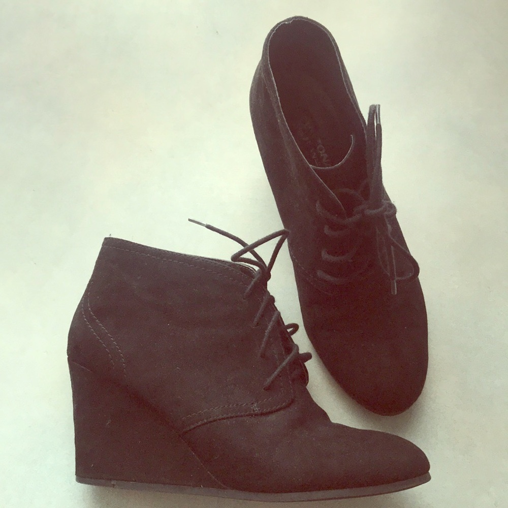 Wedge Black Booties